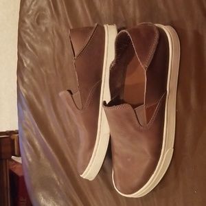 OluKai Leather Slip-On Sneakers in Brown